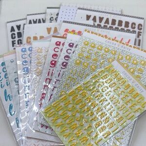 Cocoa Daisy Alphabet Sticker 15 pcs Scrapbooking-Used
